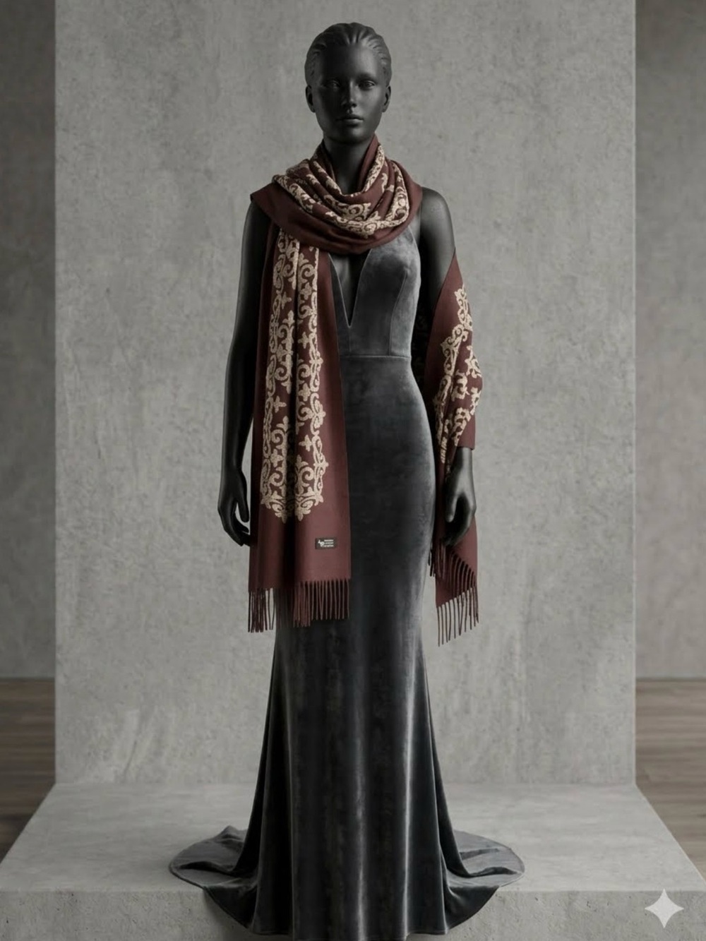 an embroidered cashmere pashmina wrap 
 shawl from Jordan